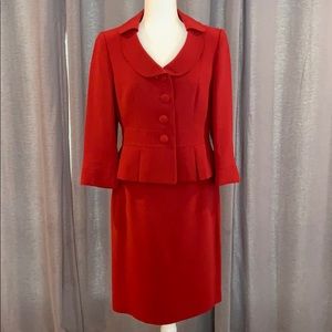 Tahari Jacket/Blazer & Skirt Suit Red EUC 8P